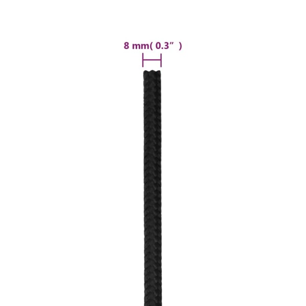 Cuerda de barco polipropileno negro intenso 8 mm 500 m