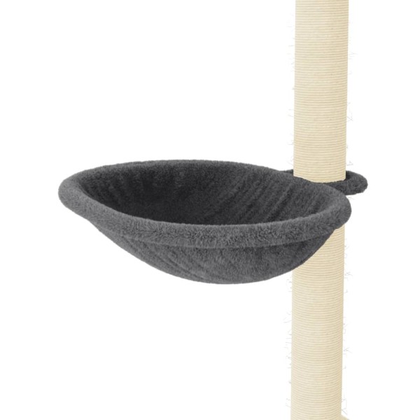 Rascador para gatos con postes de sisal gris oscuro 95 cm