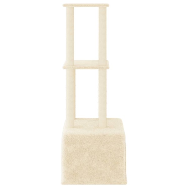 Rascador para gatos con postes de sisal color crema 133,5 cm