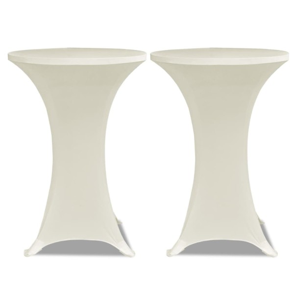 2 Manteles color crema ajustados para mesa de pie - 70 cm