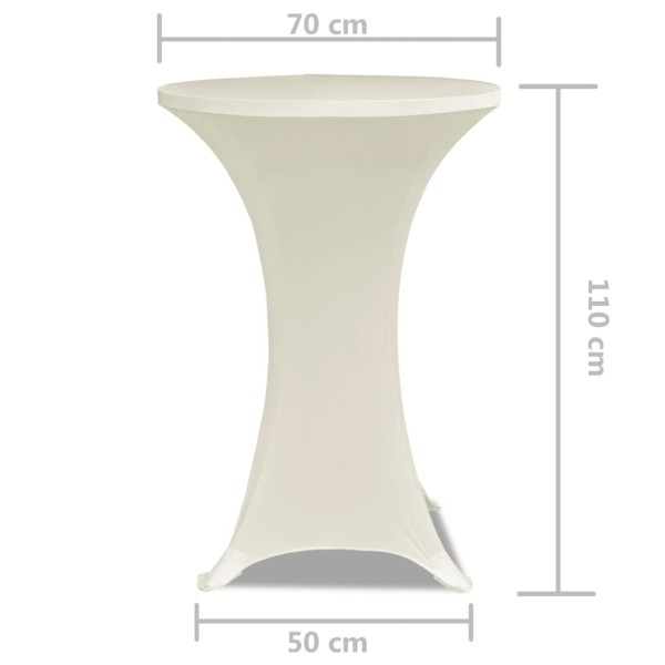 2 Manteles color crema ajustados para mesa de pie - 70 cm