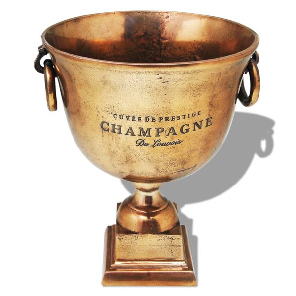 Enfriador de champán copa trofeo marrón cobre