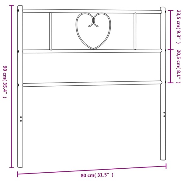 Cabecero de metal blanco 75 cm