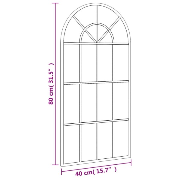 Espejo de pared arco de hierro negro 40x80 cm
