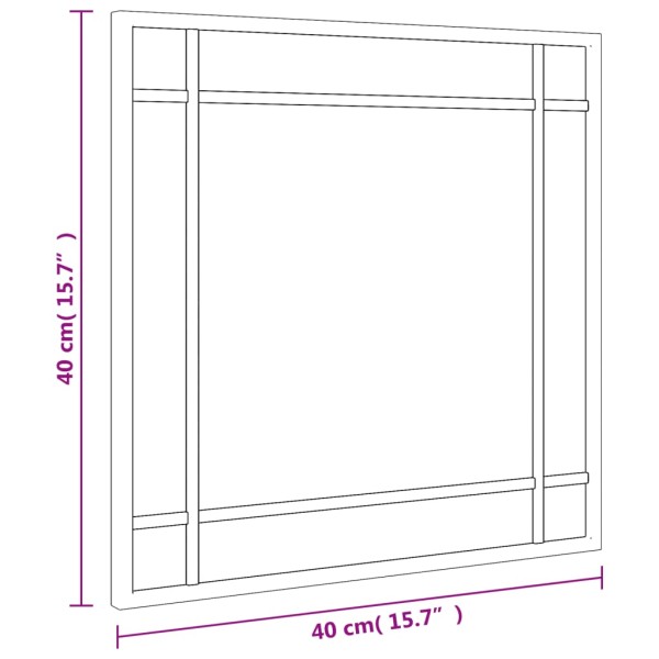 Espejo de pared cuadrado de hierro negro 40x40 cm