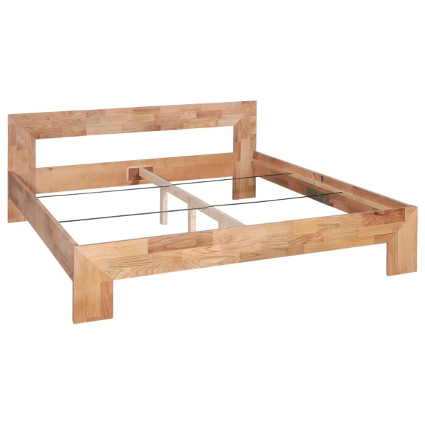 Estructura de cama de madera maciza de roble 160x200 cm