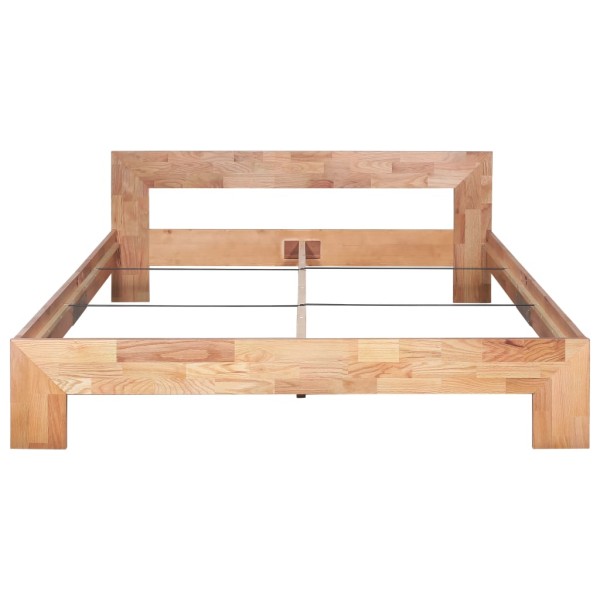 Estructura de cama de madera maciza de roble 160x200 cm