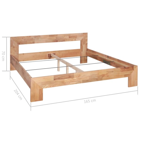 Estructura de cama de madera maciza de roble 160x200 cm