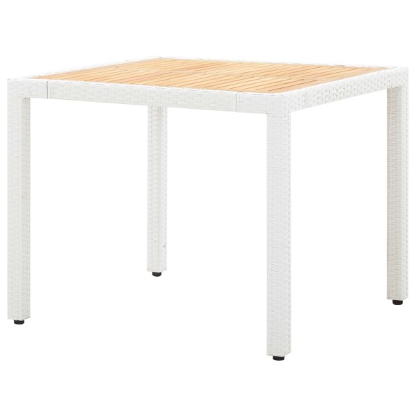 Juego de comedor de jardín 5 piezas ratán sintético blanco