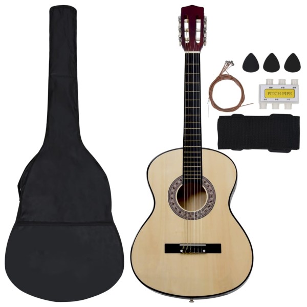 Set de guitarra clásica para principiantes 8 piezas 3/4 36"