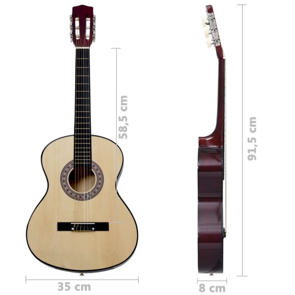 Set de guitarra clásica para principiantes 8 piezas 3/4 36"