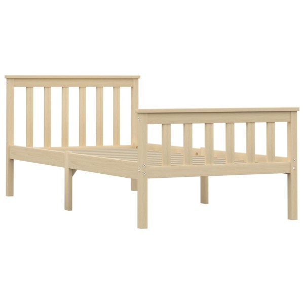 Estructura de cama de madera maciza de pino clara 100x200 cm