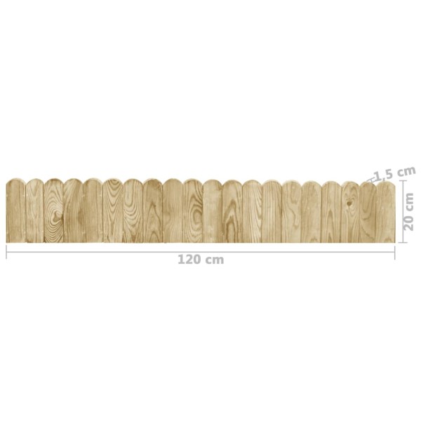 Rollos de borde de jardín 2 uds madera pino impregnada 120 cm