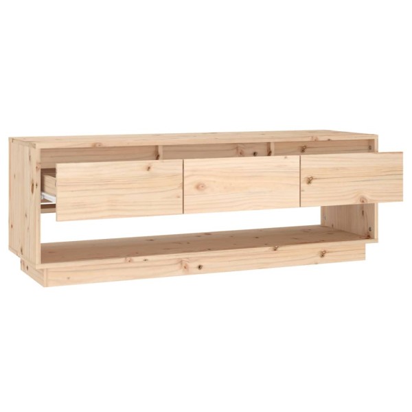 Mueble de TV de madera maciza de pino 110,5x34x40 cm