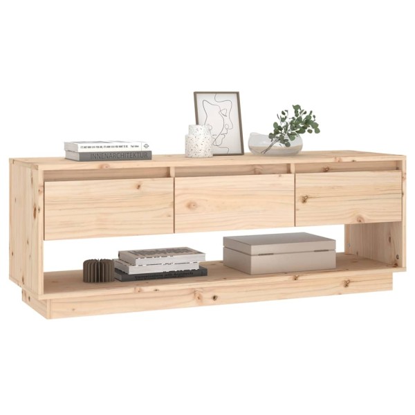 Mueble de TV de madera maciza de pino 110,5x34x40 cm