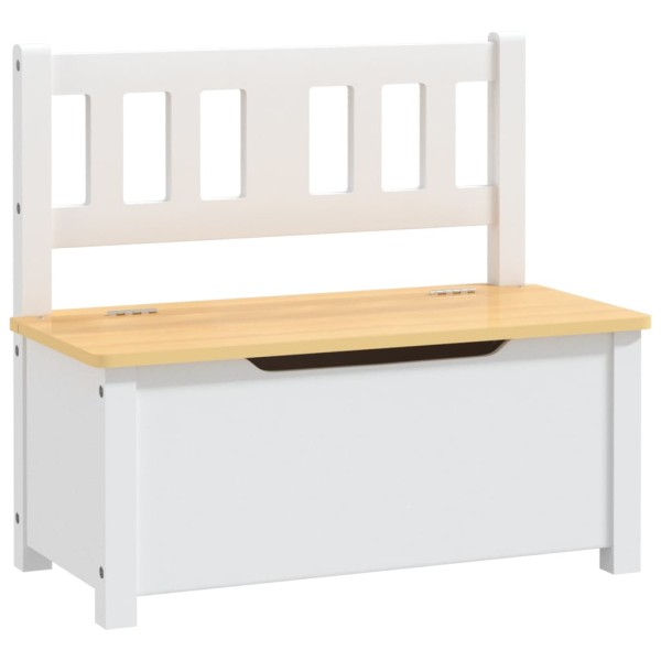 Mesa y sillas infantiles 4 piezas MDF blanco y beige