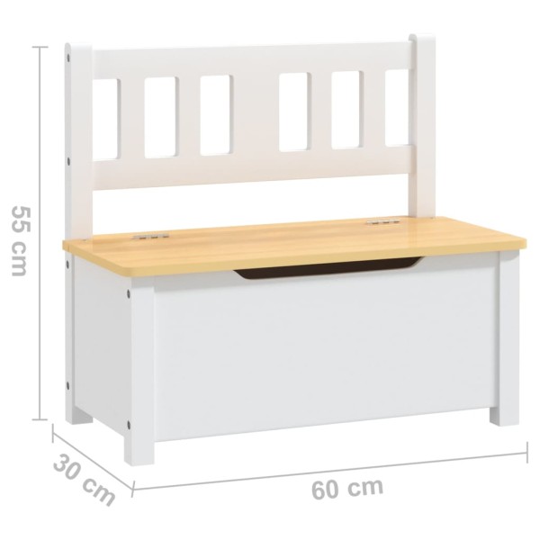 Mesa y sillas infantiles 4 piezas MDF blanco y beige