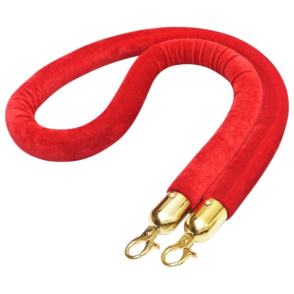 Cuerda para poste de control de masas terciopelo rojo y dorado