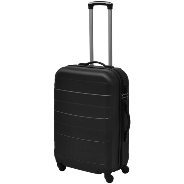 Juego de maletas trolley rígidas 3 piezas negro 45,5/55/66 cm