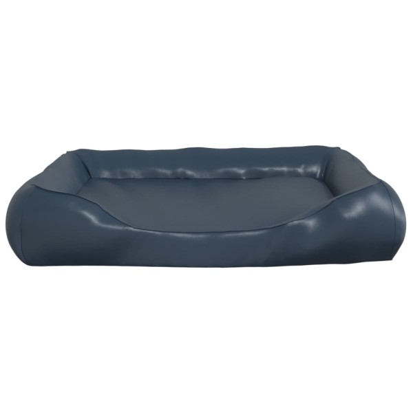 Cama para perros de cuero sintético azul oscuro 80x68x23 cm