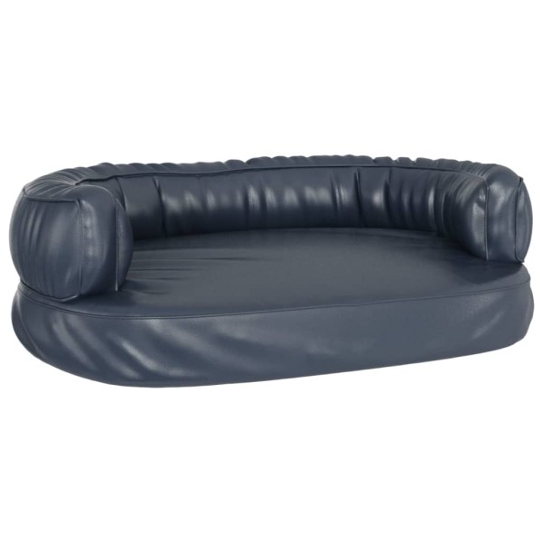 Cama para perros de espuma cuero sintético azul oscuro 60x42 cm