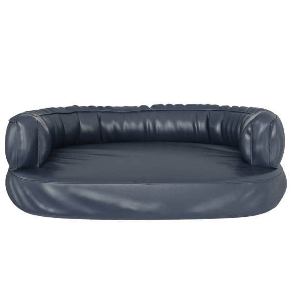 Cama para perros de espuma cuero sintético azul oscuro 60x42 cm