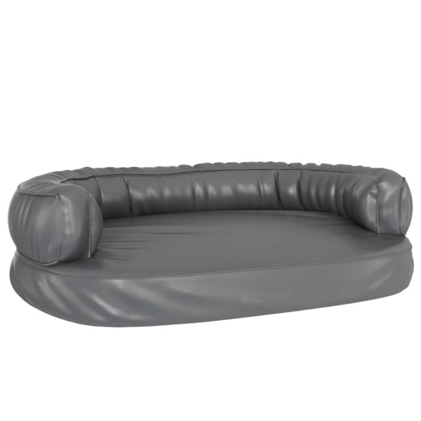 Cama para perros de espuma cuero sintético gris 88x65 cm