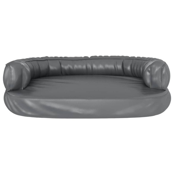 Cama para perros de espuma cuero sintético gris 88x65 cm