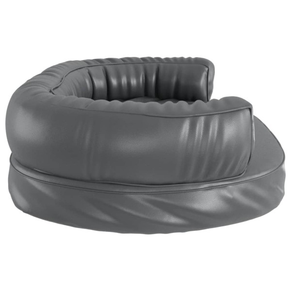 Cama para perros de espuma cuero sintético gris 88x65 cm