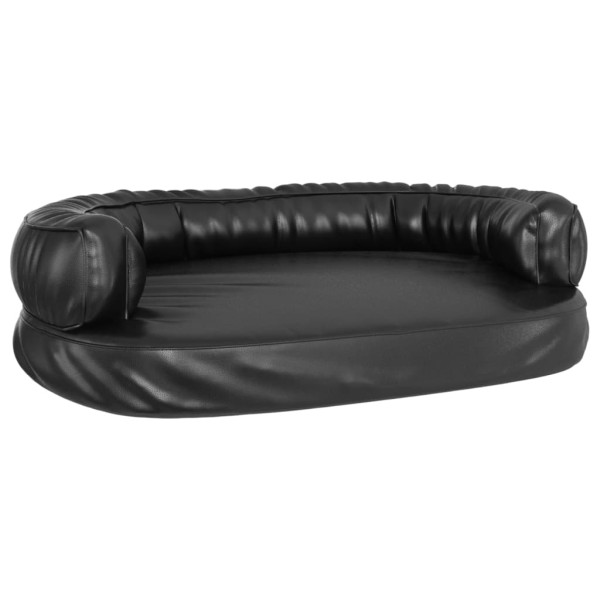 Cama para perros de espuma cuero sintético negro 88x65 cm