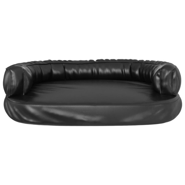 Cama para perros de espuma cuero sintético negro 88x65 cm