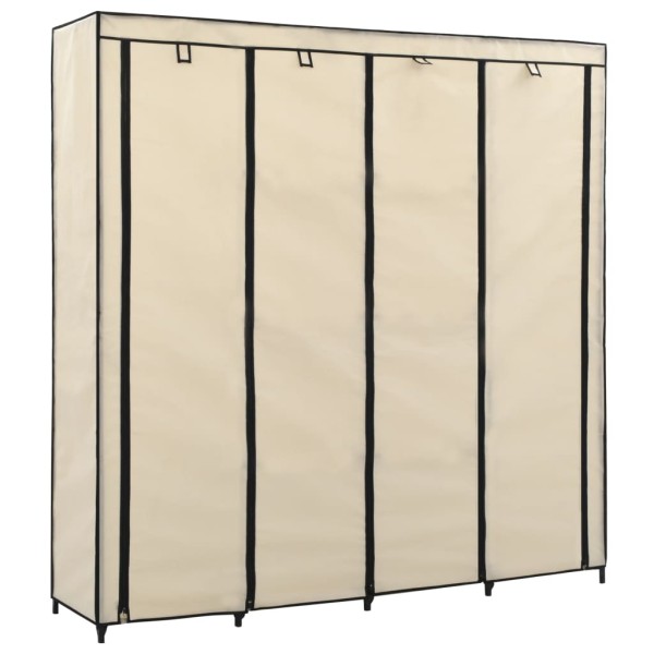 Armario con 4 compartimentos color crema 175x45x170 cm