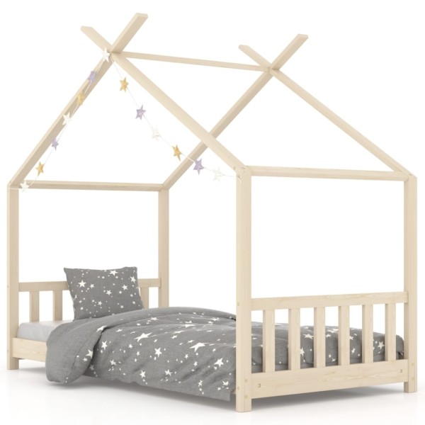 Estructura de cama infantil de madera maciza de pino 70x140 cm