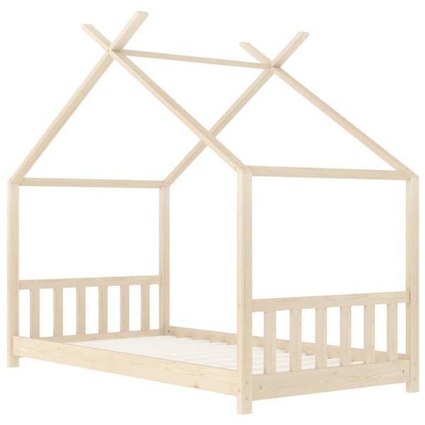 Estructura de cama infantil de madera maciza de pino 70x140 cm