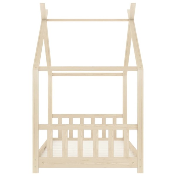 Estructura de cama infantil de madera maciza de pino 70x140 cm