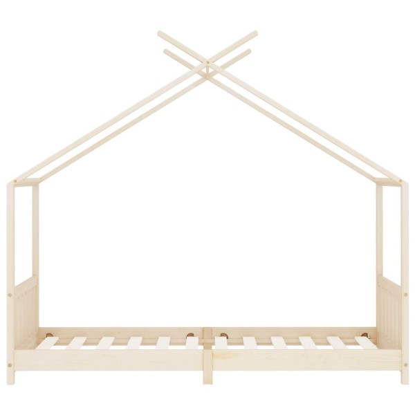 Estructura de cama infantil de madera maciza de pino 90x200 cm