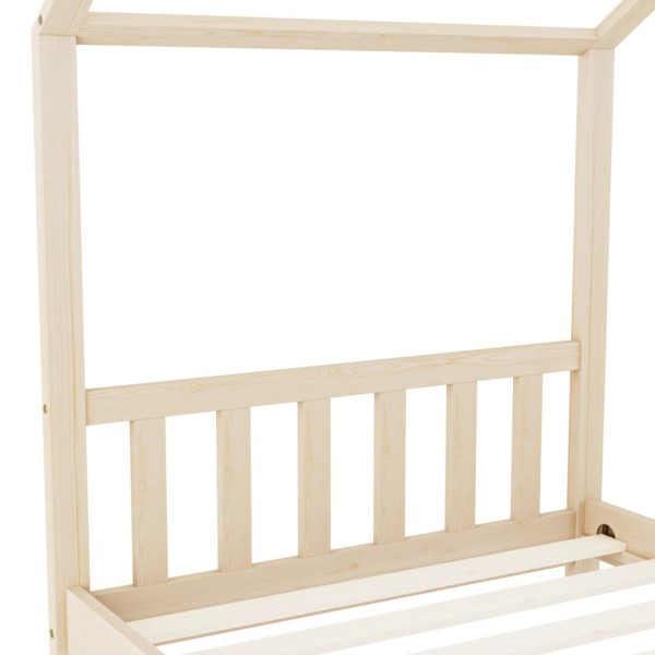 Estructura de cama infantil de madera maciza de pino 90x200 cm