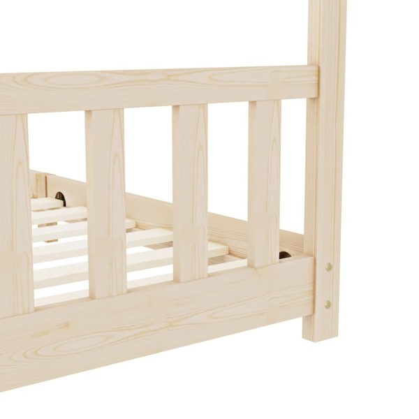 Estructura de cama infantil de madera maciza de pino 90x200 cm