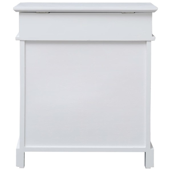 Mueble zapatero de madera de Paulownia blanco 50x28x58 cm