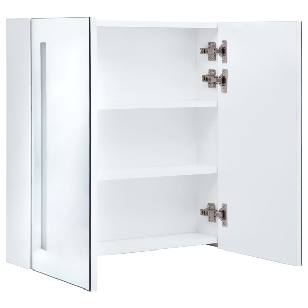 Mueble de baño con espejo LED 60x14x62 cm