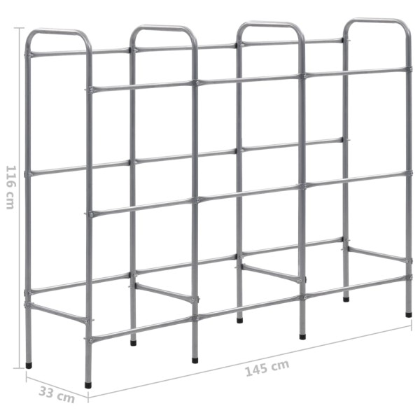 Estantería almacenaje para 9 cajas acero plateado 145x33x116 cm