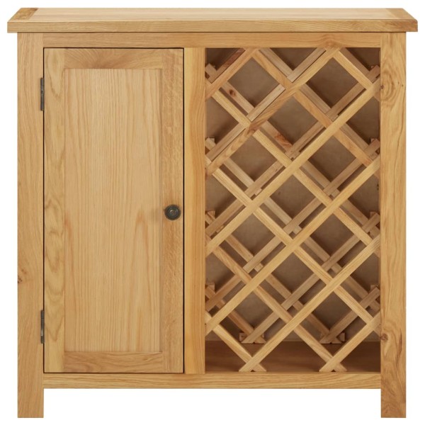 Botellero para 11 botellas de vino 80x32x80 cm madera de roble