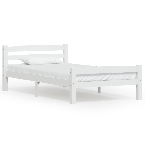 Estructura de cama de madera maciza de pino blanca 100x200 cm