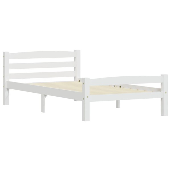 Estructura de cama de madera maciza de pino blanca 100x200 cm