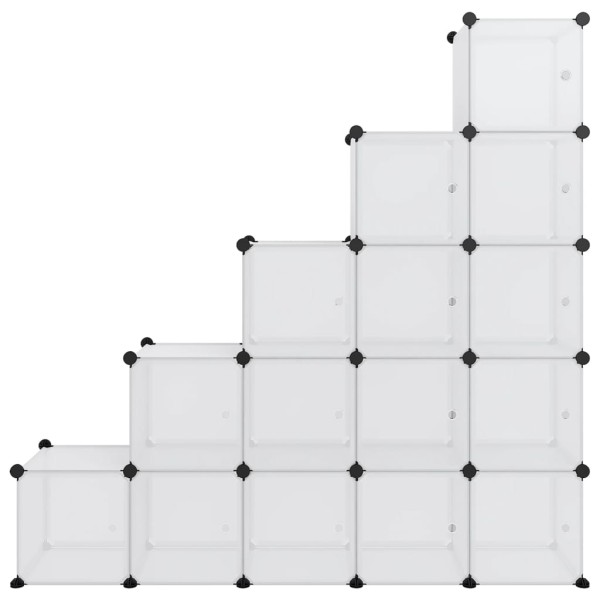 Estantería cubos 15 compartimentos y puertas PP transparente
