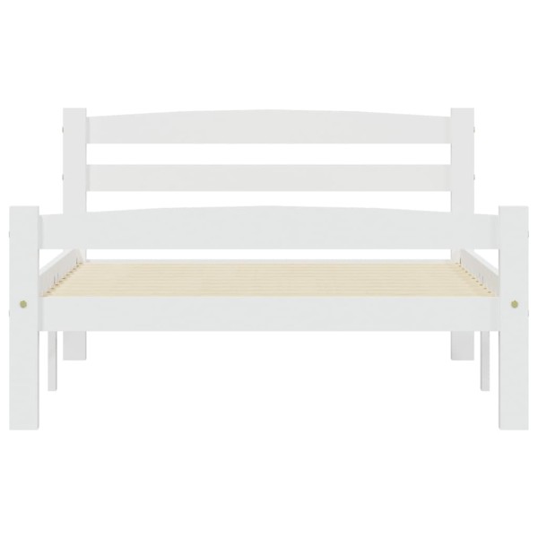 Estructura de cama de madera maciza de pino blanca 100x200 cm