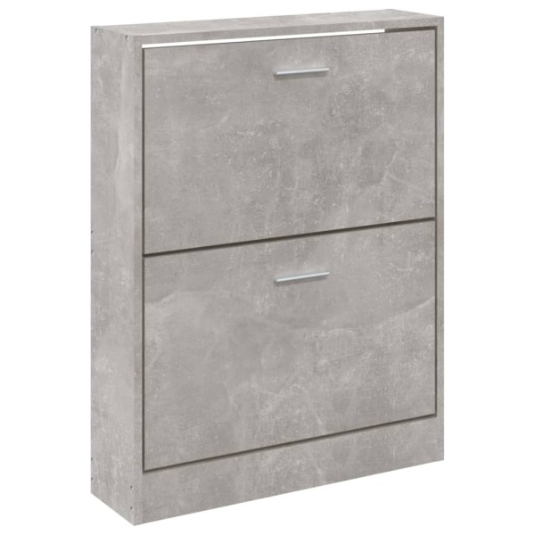 Mueble zapatero madera contrachapada gris hormigón 59x17x81 cm