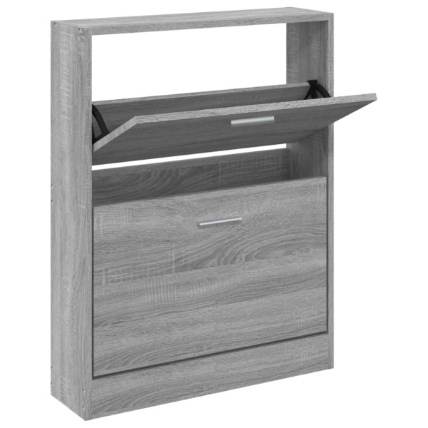 Mueble zapatero madera contrachapada gris Sonoma 59x17x81 cm