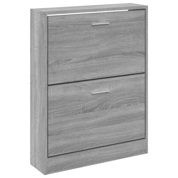 Mueble zapatero madera contrachapada gris Sonoma 59x17x81 cm