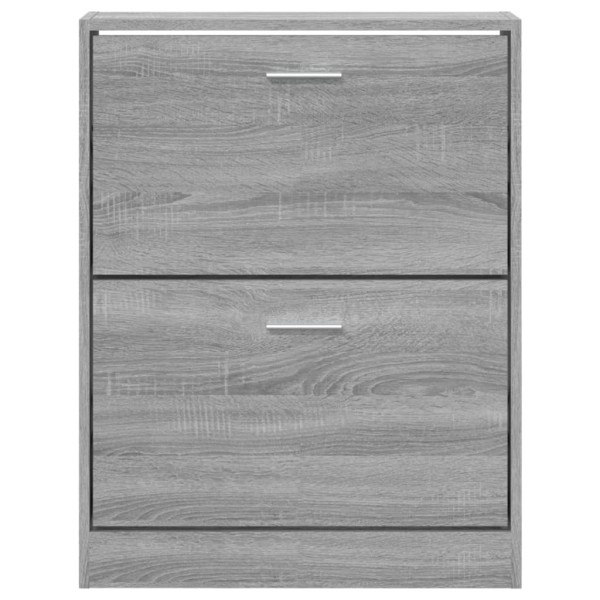 Mueble zapatero madera contrachapada gris Sonoma 59x17x81 cm